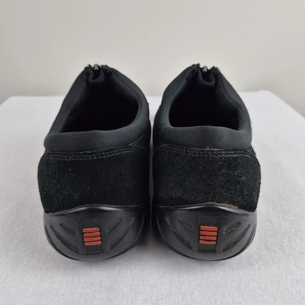 LANDS END Black Suede Leather Hiking Walking Trail Shoes Womens Sz 9 Slip On